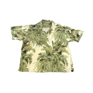 Tommy Bahamas Button Down Short Sleeve Shirt Men’s Green XXL 100% Silk